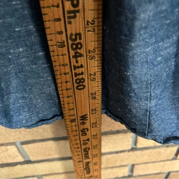 Madewell Chambray Pintuck Cami Ruffle Chambray Mini Dress Size 4 - Picture 7 of 8